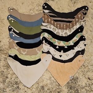 20 Assorted Color Baby Bandana Bib Set